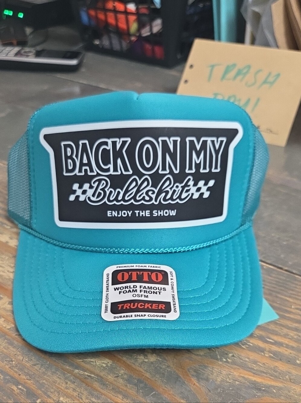 OTTO Turquoise Foam-Front Trucker Hat with Bold Patch